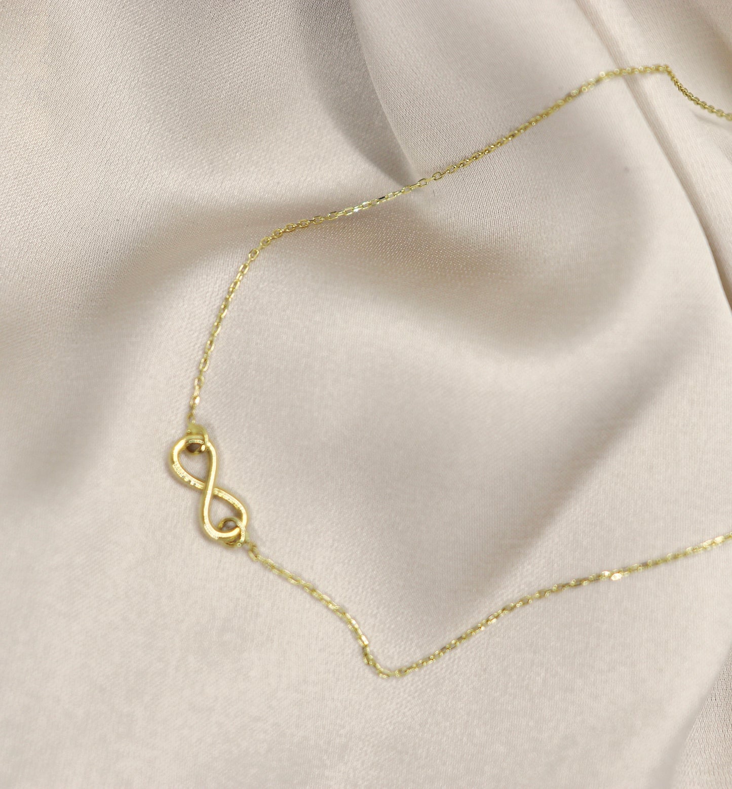 14k Yellow Gold Minimalist Infinity and Beyond Necklace